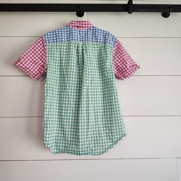 POLO RALPH LAUREN Boys Button Down Gingham Shirt Colorful Preppy Sz Medium 10 - Picture 2 of 6